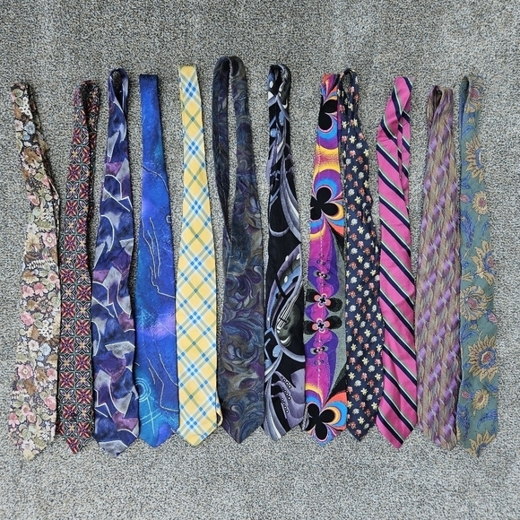 Vintage Other - Tie Lot 12 Vintage Mens Neck Ties Colorful Business Variety